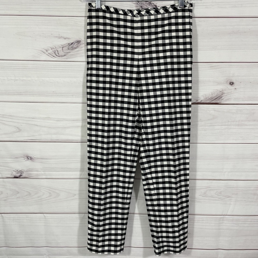 Talbots Ankle Pants Womens Size 6 Black Gray Beige Check.